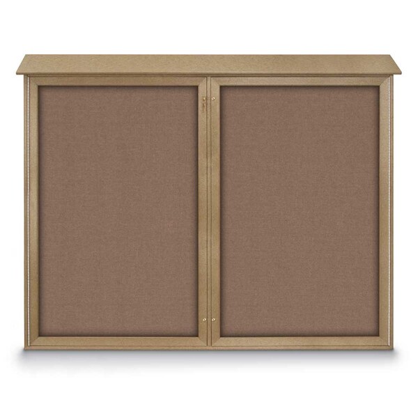 United Visual Products Single Door Enclosed Indoor Letterboard UV1124-BRONZE-BLUE - main